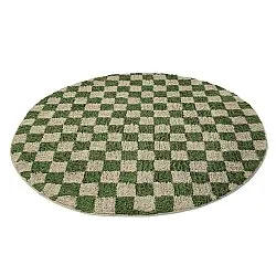 Round rug - Elsey Natural Cotton Shaggy (green/beige)