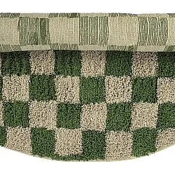 Round rug - Elsey Natural Cotton Shaggy (green/beige)