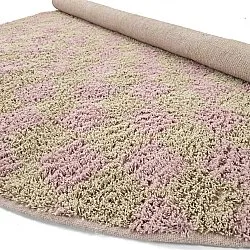 Round rug - Elsey Natural Cotton Shaggy (pink/orange)