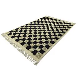 Shaggy rugs - Elsey Natural Cotton Shaggy (black/beige)