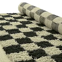 Shaggy rugs - Elsey Natural Cotton Shaggy (black/beige)