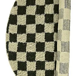 Round rug - Elsey Natural Cotton Shaggy (black/beige)