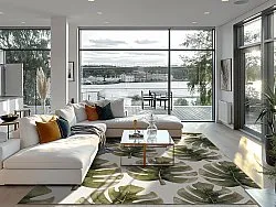 Wilton rug - Falling Leaves (green)