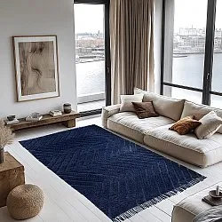 Shaggy rugs - Farley Natural Cotton Shaggy (blue)
