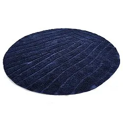 Round rug - Farley Natural Cotton Shaggy (blue)