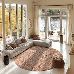 Round rug - Farley Natural Cotton Shaggy (pink)