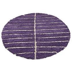 Round rug - Ikara Natural Cotton Shaggy (purple)