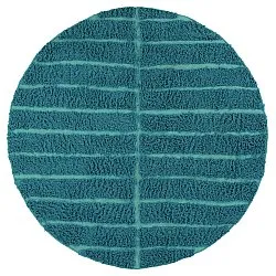 Round rug - Ikara Natural Cotton Shaggy (turquoise)