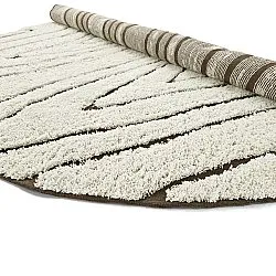 Round rug - Kindon Natural Cotton Shaggy (off white/brown)