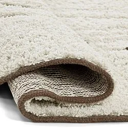 Round rug - Kindon Natural Cotton Shaggy (off white/brown)