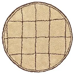 Round rug - Lana Natural Cotton Shaggy (beige/brown)