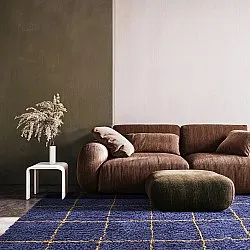 Shaggy rugs - Lana Natural Cotton Shaggy (blue/yellow)