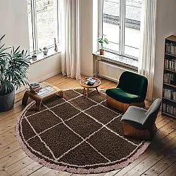 Round rug - Lana Natural Cotton Shaggy (brown)