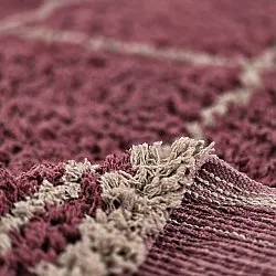 Shaggy rugs - Lana Natural Cotton Shaggy (taupe/red)