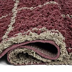 Shaggy rugs - Lana Natural Cotton Shaggy (taupe/red)