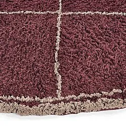 Round rug - Lana Natural Cotton Shaggy (taupe/red)