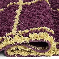 Shaggy rugs - Lana Natural Cotton Shaggy (burgundy/yellow)