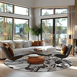 Round rug - Lawrance (grey/white)