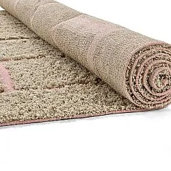 Shaggy rugs - Lindley Natural Cotton Shaggy (beige/pink)