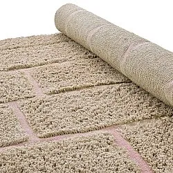 Shaggy rugs - Lindley Natural Cotton Shaggy (beige/pink)