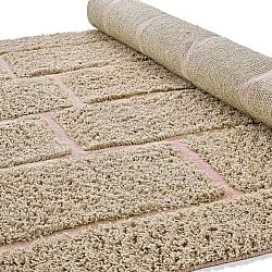 Shaggy rugs - Lindley Natural Cotton Shaggy (beige/pink)