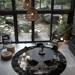 Round rug - Livada (black/multi)
