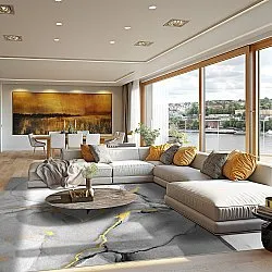 Wilton rug - Manilva (grey/white/gold)