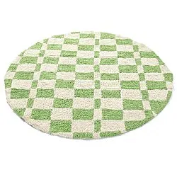 Round rug - Maranello Natural Cotton Shaggy (green)