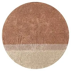 Round rug - Mareto Natural Cotton Shaggy (brown)