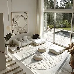 Round rug - Margo Natural Cotton Shaggy (offwhite)