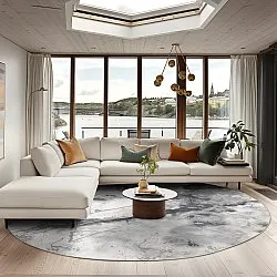 Round rug - Mermer (grey/white)
