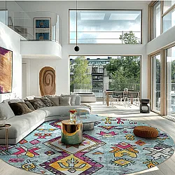 Round rug - Misare (blue/multi)