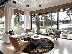 Round rug - Myra (black/gold)