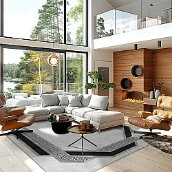 Wilton rug - Olympia (black/white)