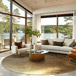 Round rug - Oristano (brown/gold)