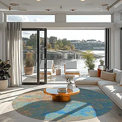 Round rug - Pavoa (blue)