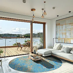Round rug - Pavoa (blue)