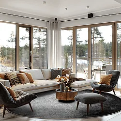 Round rug - Megara (grey)