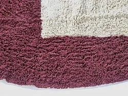 Round rug - Ricco Natural Cotton Shaggy (offwhite/burgundy)