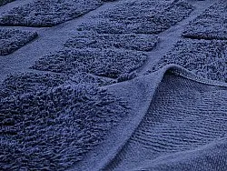 Round rug - Salem Natural Cotton Shaggy (dark blue)