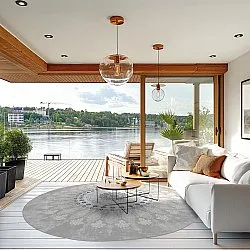 Round rug - Sandrigo (grey/white)