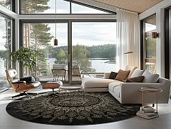Round rug - Sandrigo (black/gold)