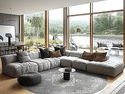 Round rug - Santi (grey/white)
