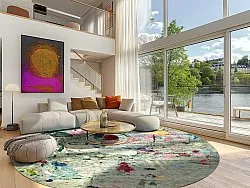 Round rug - Satriano (grey/multi)