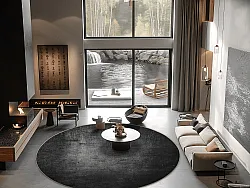 Round rug - Serifos (dark grey)