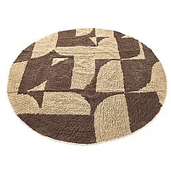 Round rug - Siberia Natural Cotton Shaggy (beige/brown)