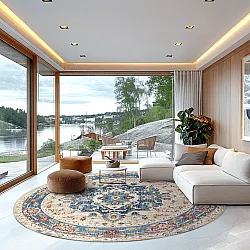 Round rug - Siliana (blue)