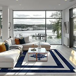 Wilton rug - Soros (blue/white)