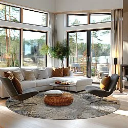 Round rug - Travale (grey/multi)