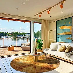 Round rug - Tremes (gold)